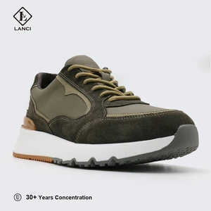 LANCI Men's Casual Sneakers Anti-Slip Genuine Suede Leather Customized Waterproof Leather Insole Walking Style Running Shoes