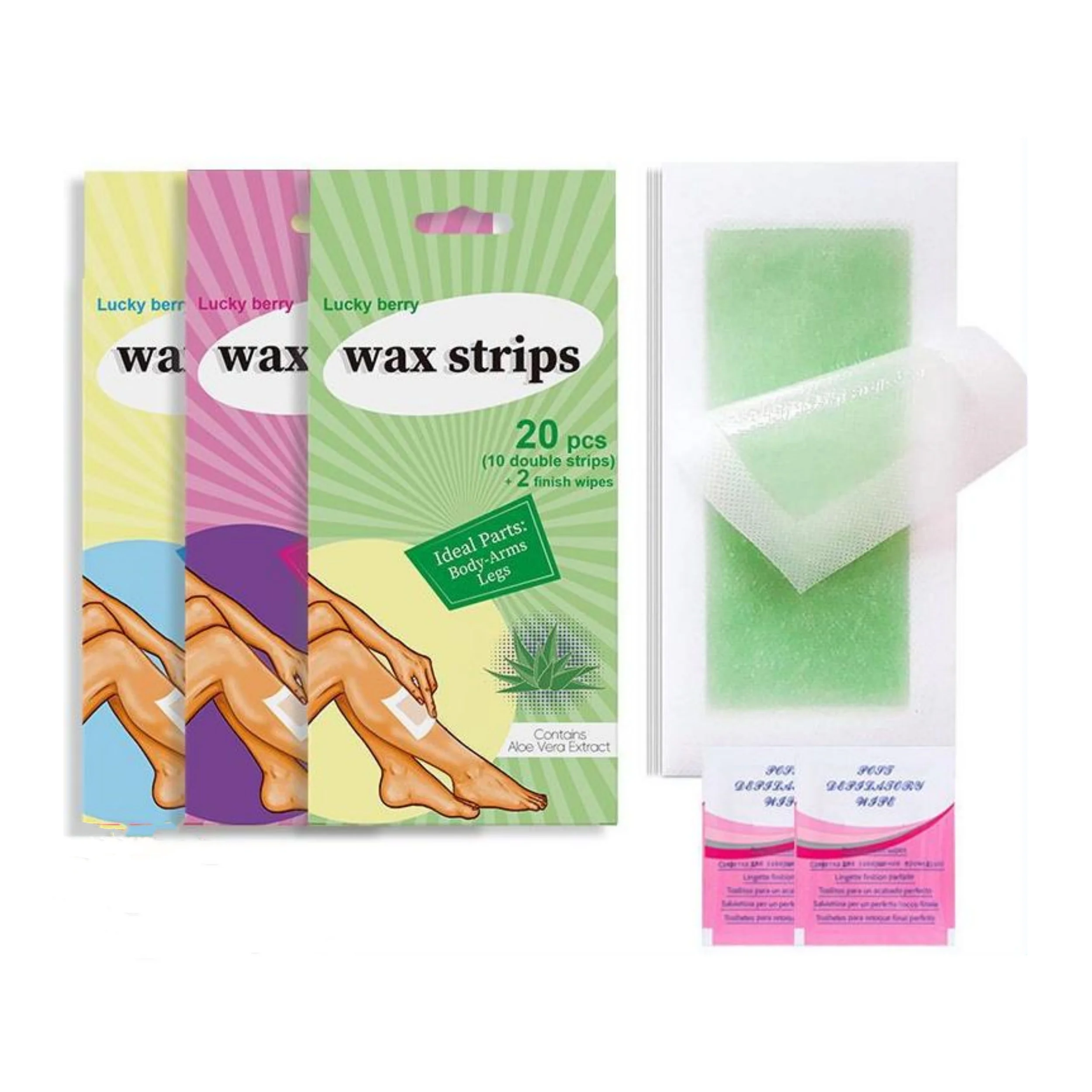 Convenient Use Oem All Skin Types Wax Strips Body Arm Armpit Leg Bikini Line Face Hair Removal Wax Strips Paper