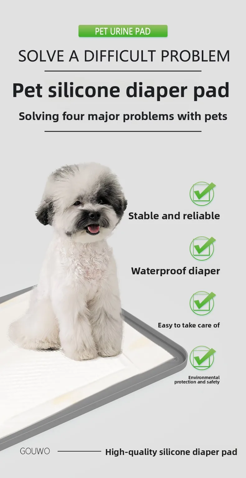 Can Be Reused Pet Diaper Training Pad Anti Overflow Bowl Mat Portable Pet Waterproof Silicone Mat supplier