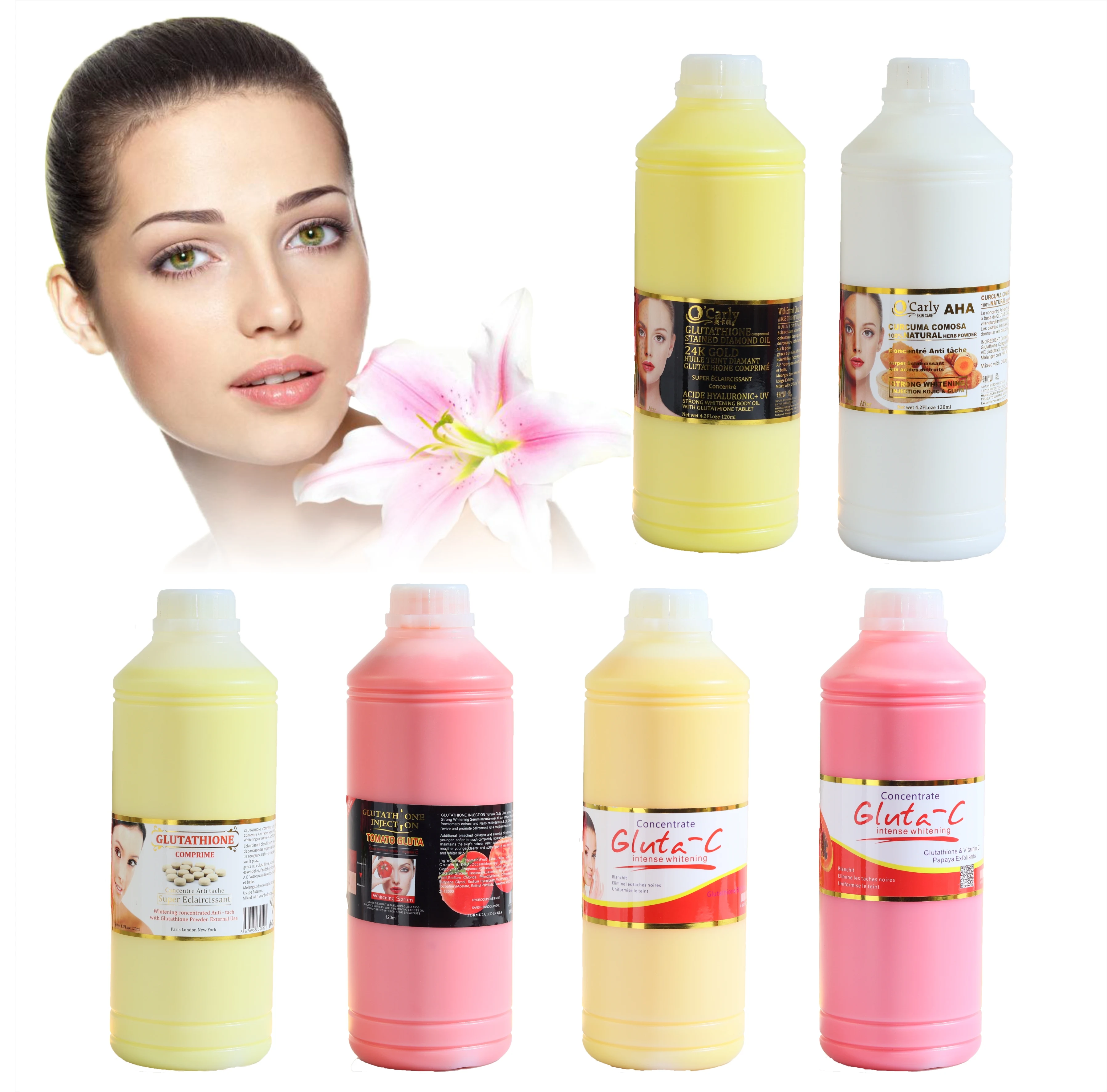 Sérum Visage Glutathione & Collagène 30ml - Éclaircissant Anti-taches AHA - SPF50 - Neuf
