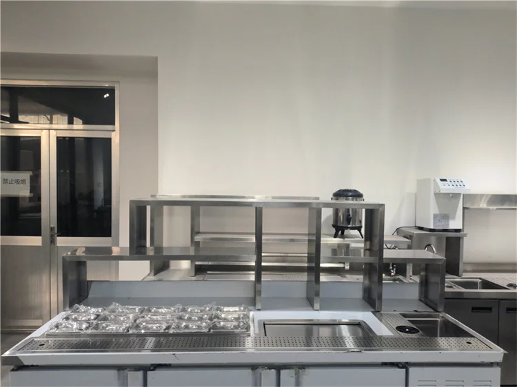 Customized Length Milk Tea Shop Working Table Bubble Tea Counter