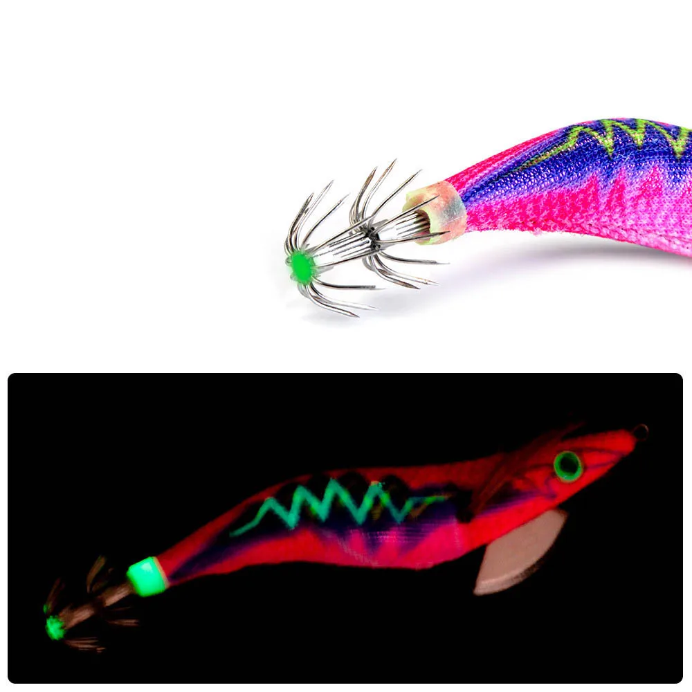 Cheap Luminous Bait Squid Hook 2.0g 2.5g 3.0g 3.5g Wooden Shrimp