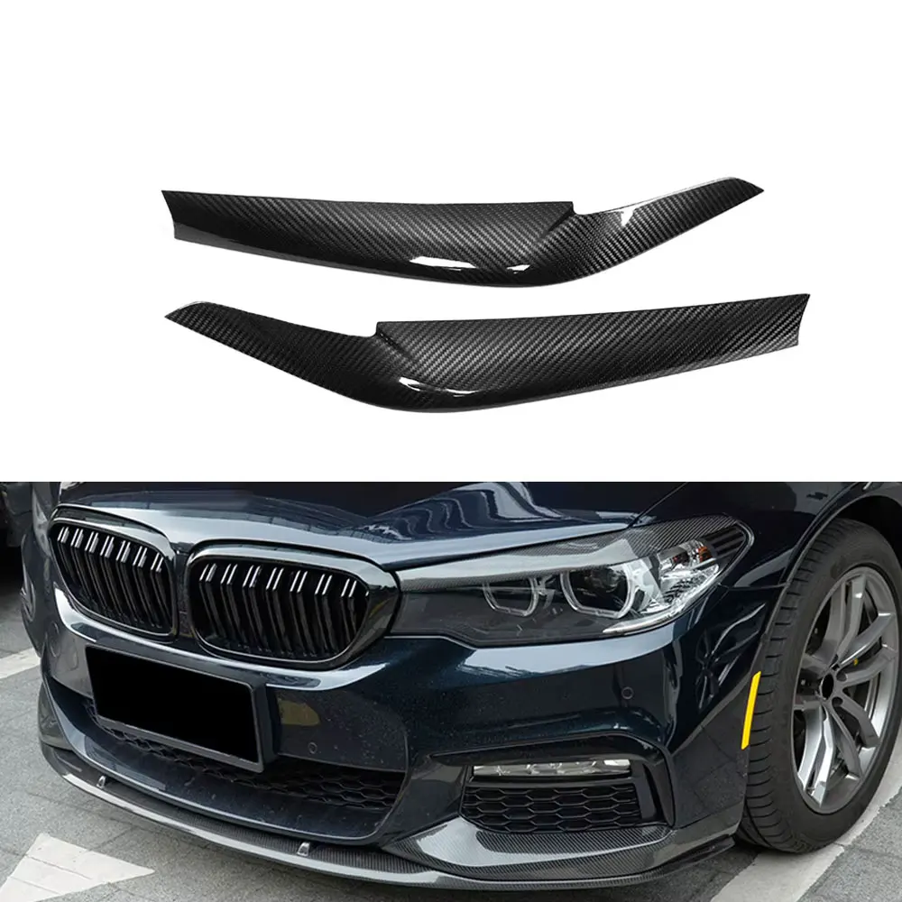 Schwarz Glänzend Scheinwerfer Augenbrauen Abdeckung Für 2017-23 BMW 5er