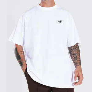 Manufacturer Custom Men's Heavyweight Oversized Woven T-Shirt Screen Printing for Clothes Camisetas & Ropa De Hombre Playeras