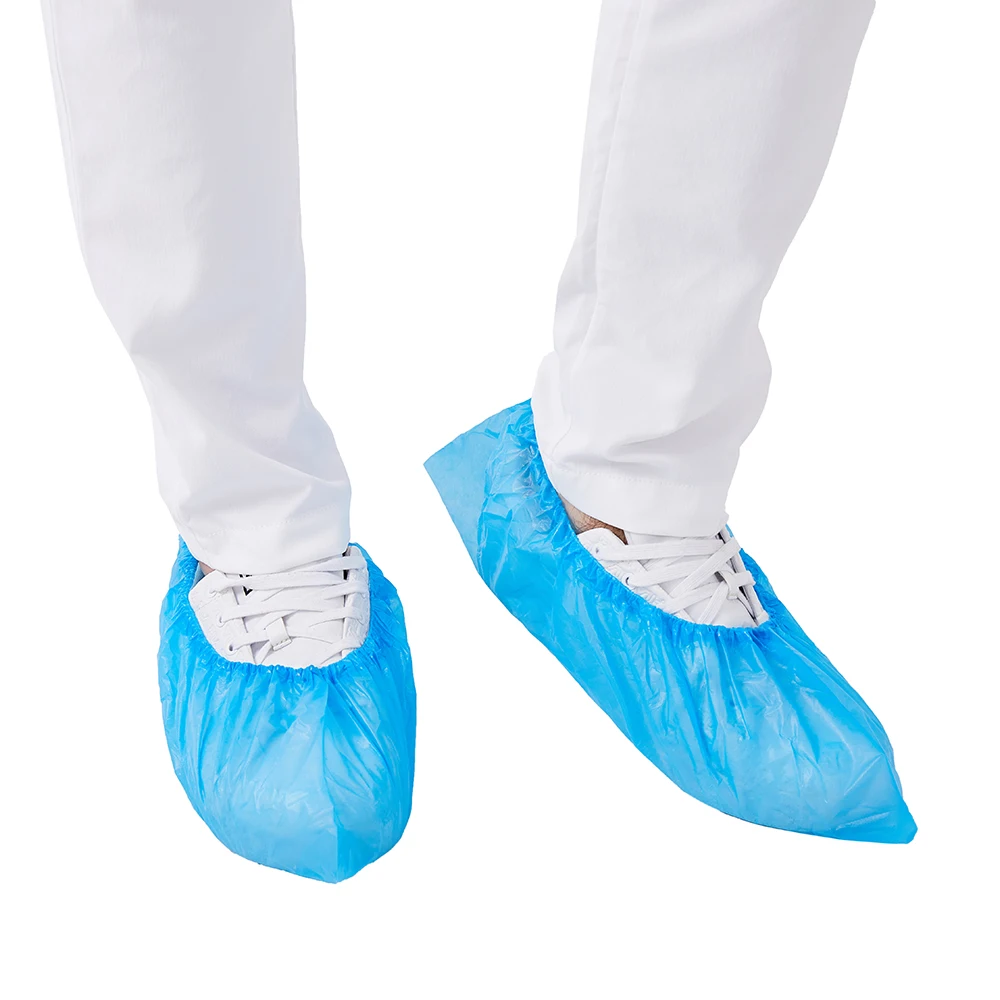 shoe covers disposable overshoes Machine Made Disposable fabric CPE Plastic Shoe Cover automatic shoe cover