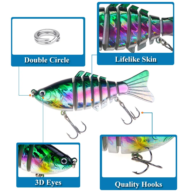 Segmented Bait Realistic Lures Mini Multi-section Trout Large Fishing ...