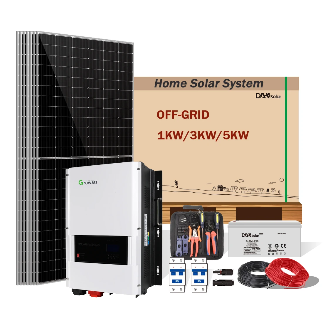 Complete Residential 1kva 3kva 5kva off grid solar energy system 5kw