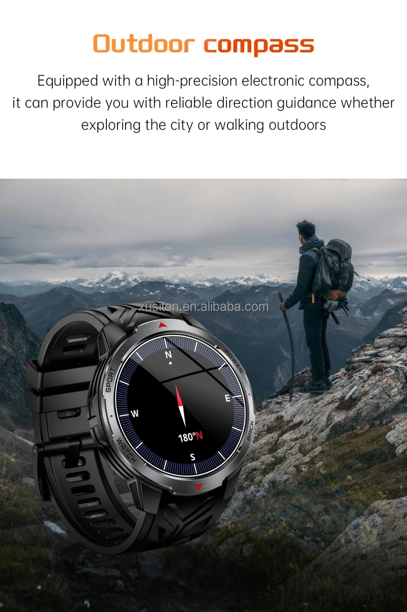Kt88 2025 Compass Outdoor Smart Watch 1.7 Ips Large 1100mah Dafit Ip68 3atm Android Music Control Flashlight Sport Watch For Men - Buy Sport Watch/men's Sports Watch/smart Watch Outdoor/ip68 Waterproof Smart Watch/round Shape Smart Watch/android Operating System Smart Watch/ips Display Type Smart Watch/silica Gel Band Smart Watch/outdoor Sport Smart Watch/sports Watch For Men/waterproof Sports Watch