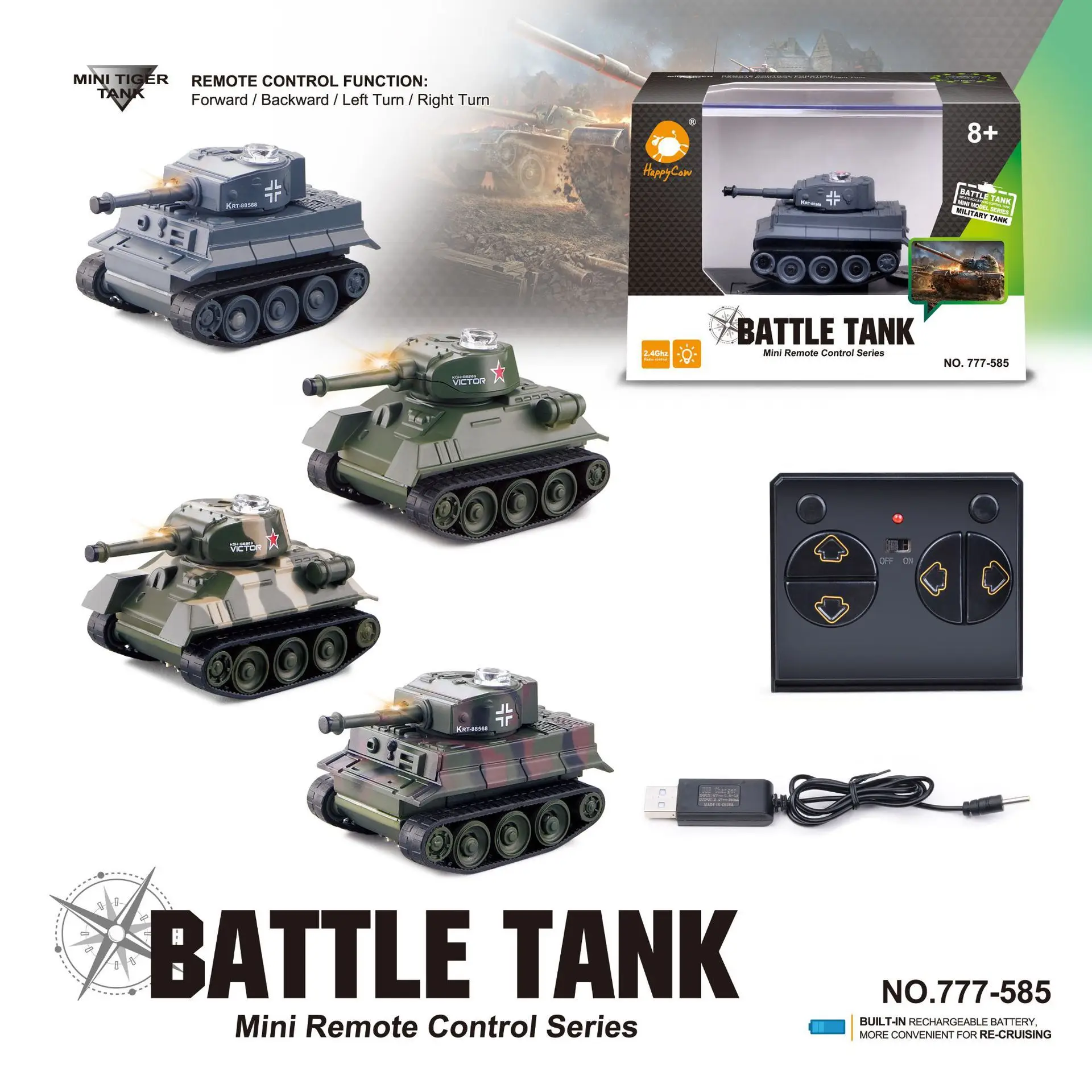 Tanque RC Original HOSHI HAPPYCOW 777-215 777-585 XN-585 Mini