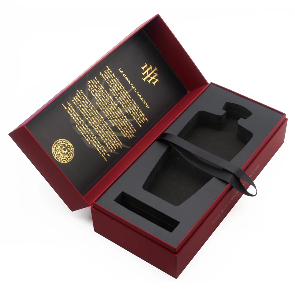Luxury Wine Alcohol Champagne Flute Whisky Glass Bottle Set Gift Package Box for Single Wine Champagne Glasses Bottle