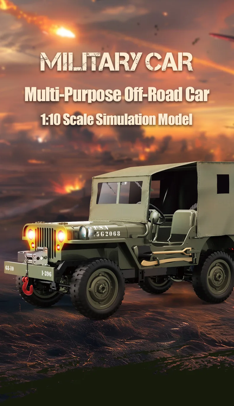 【新品未使用品】JEEP Military 1/10 RTR ジープ Amazon.com: Authticar RC Crawlers, 1:10 Scale New Upgrades