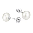 hot sale 925 sterling silver stud 6mm 7mm 8mm freshwater pearl earrings