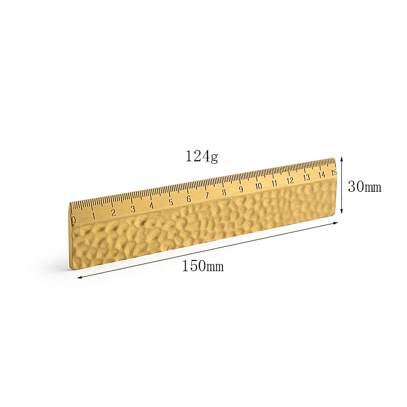 Retro Creative Design Gold Plated Straight Brass Ruler Letter Paper Weight
