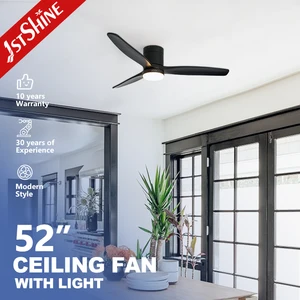 1stshine Ceiling Fan Black Flush Mount Smart Control  Low Ceiling LED Ceiling Fan with Light