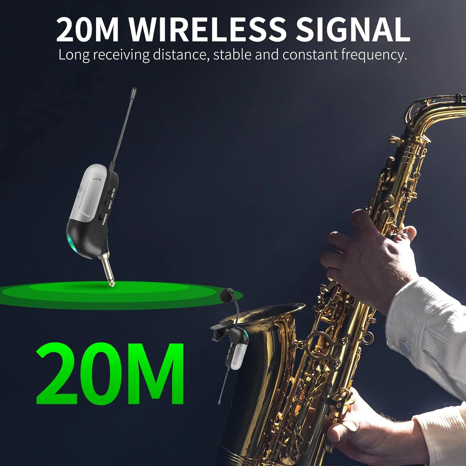 Gpub Kx821 Wireless Saxophone Microphone System Clipon Instrument