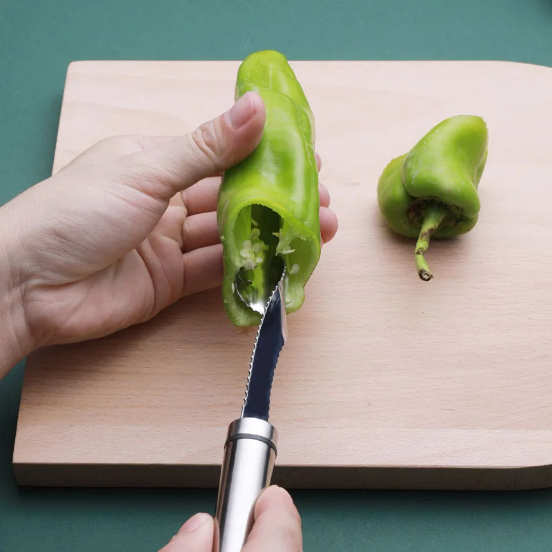 2023 Pepper Deseeder Tool Stainless Steel Fruit Corer Pepper Seed Corer
