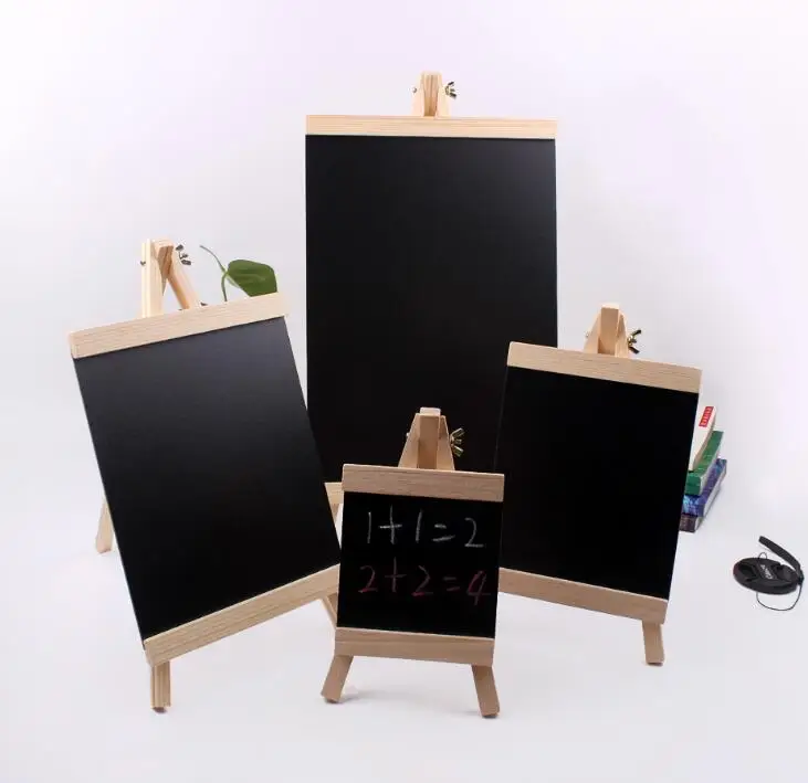 Wooden Small Message Blackboard Vertical Display Erasable Writing Board Bulletin Board