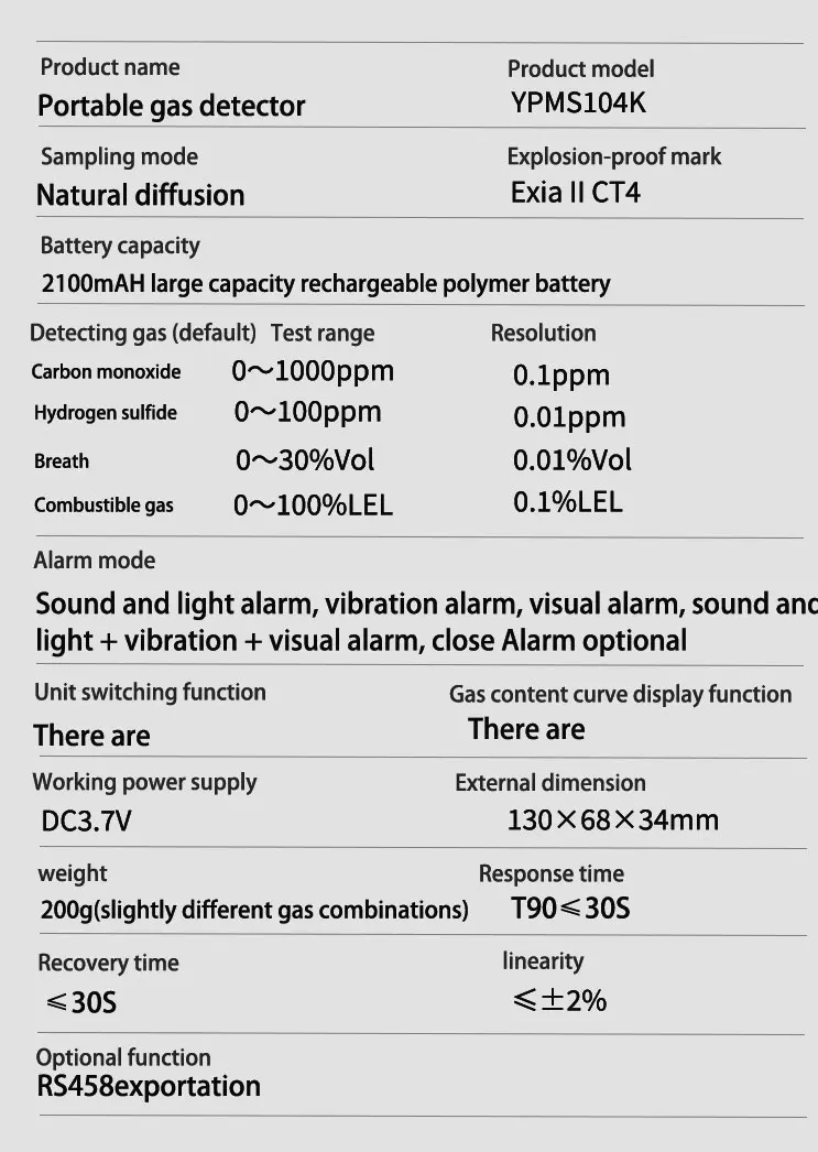 Gypex Dustproof And Explosion-proof Diffusion Portable Ms104k-h2 Gas ...