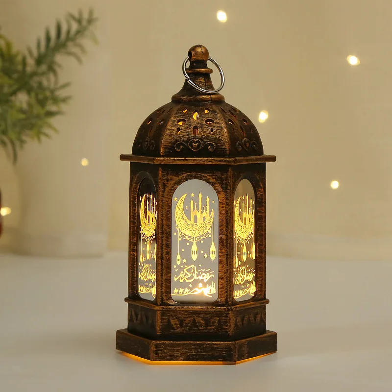 REGAPOG 4 Stück Ramadan Deko LED Kerzen – DIY Lampen, Mond & Sterne Motiv, Gold, Mit Batterie, Für Zuhause, Geschenk