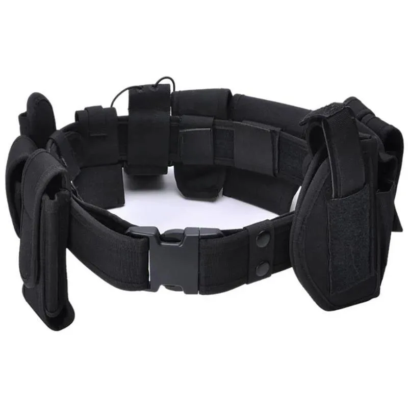 Durable Adjustable Tactical Waist Support Duty Utility Belts With Pouch Training Multifunctional Duty Tactical Belt