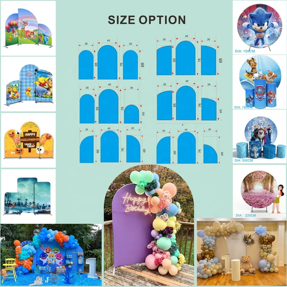Printed Fabric Aluminum Frame Customization Size Cartoon Kids Party Decorations Backdrops