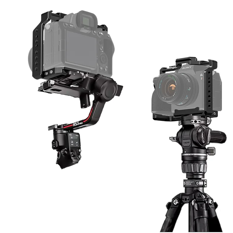 CNC Aluminum Camera Cage for Sony A7 IV/A7 III/A7 II/A7R III/A7R II/A7R V Camera Extension Frame Cold Shoe Video Rig manufacture