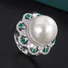 open size White Pearl white gold ring