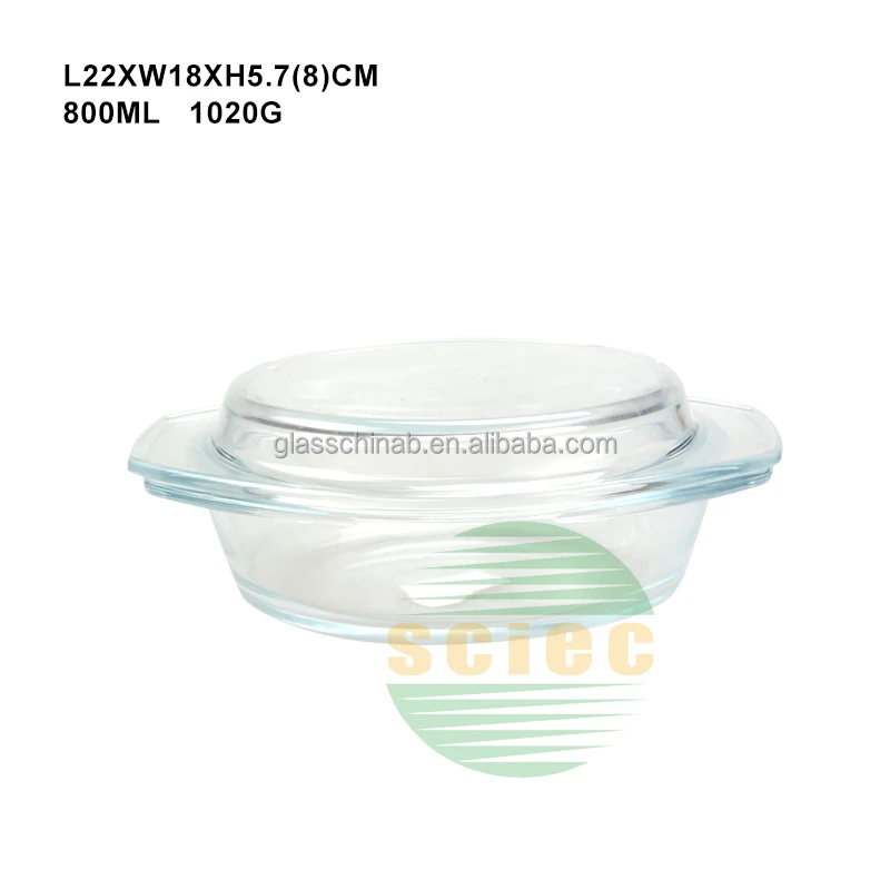 Microwavable Safe Glass Casserole Heat Resistant Cooking Pot Cookware