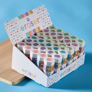 Cylindrical Erasers with Small Prints: Palm-friendly Shape, Cute Patterns, Soft Easy Erasing, Fit Office/study