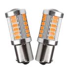 1156PY 7507 PY21W BAU15S 33 SMD 5630 5730 LED Car Rear Direction Indicator Lamp Auto Front Turn Signals Light Amber Yellow