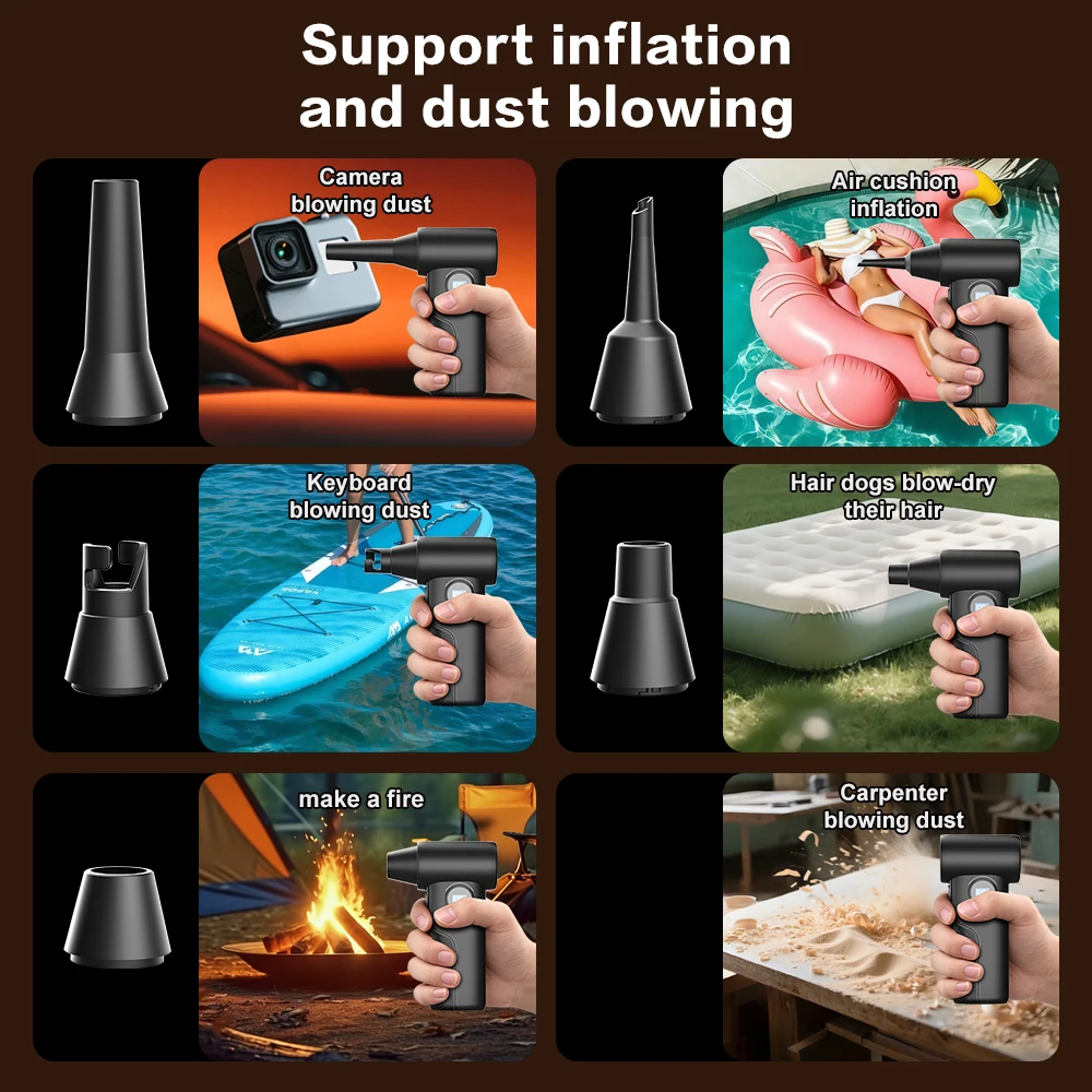 Industrial 110000RPM Brushless Motor 4-Speed Electric Air Blower Mini Jet Turbo Compressed Portable Air Duster 52m/s PC Camera - view 5