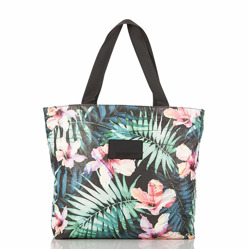 Hawaii Dupond Paper Travel Beach Bags Waterproof Tyvek Zipper Shopping Tote Bag