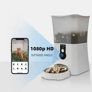 Smart 5L Automatic Stainless Steel Pet Feeder with HD 1080P Camera Bowl & Feeder for Cats and Dogs 5L Capacity Food Storage