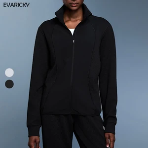 Custom Printed Women's Fleece Jacket Zip up Autumn Streetwear Fashion Yoga Running Sports Outdoor Coats