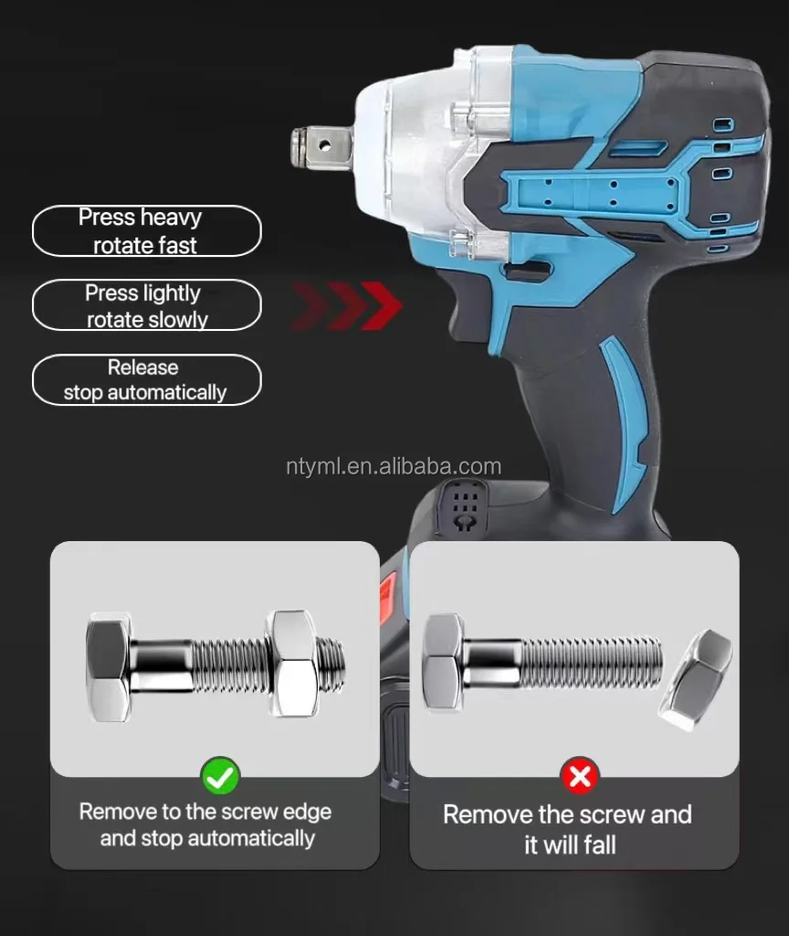 1/2inch brushless impact wrench automotive tools battery cordless electric impact wrench for service tires