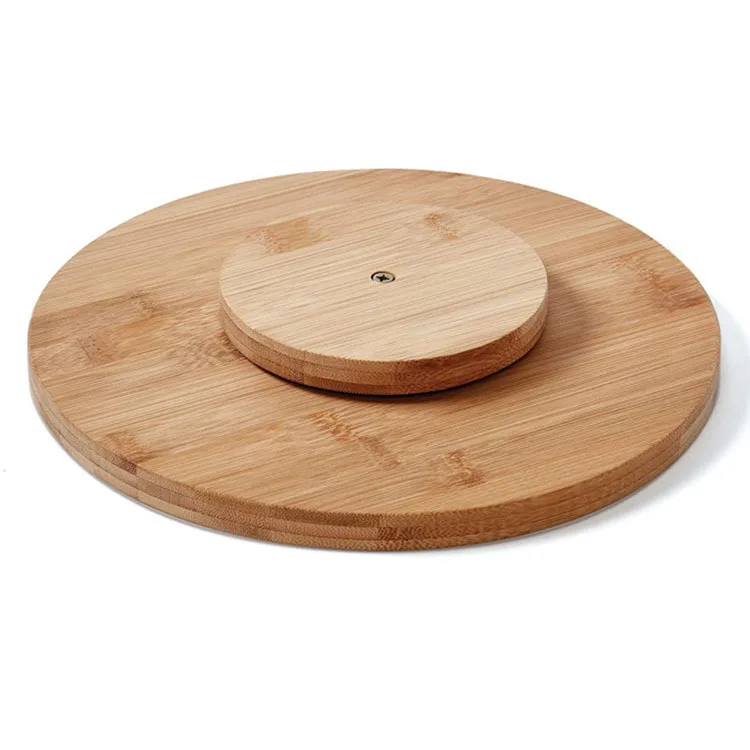 Wholesale Bamboo Rotating Turntable Display Stand Spices Condiments Wooden Lazy Susan