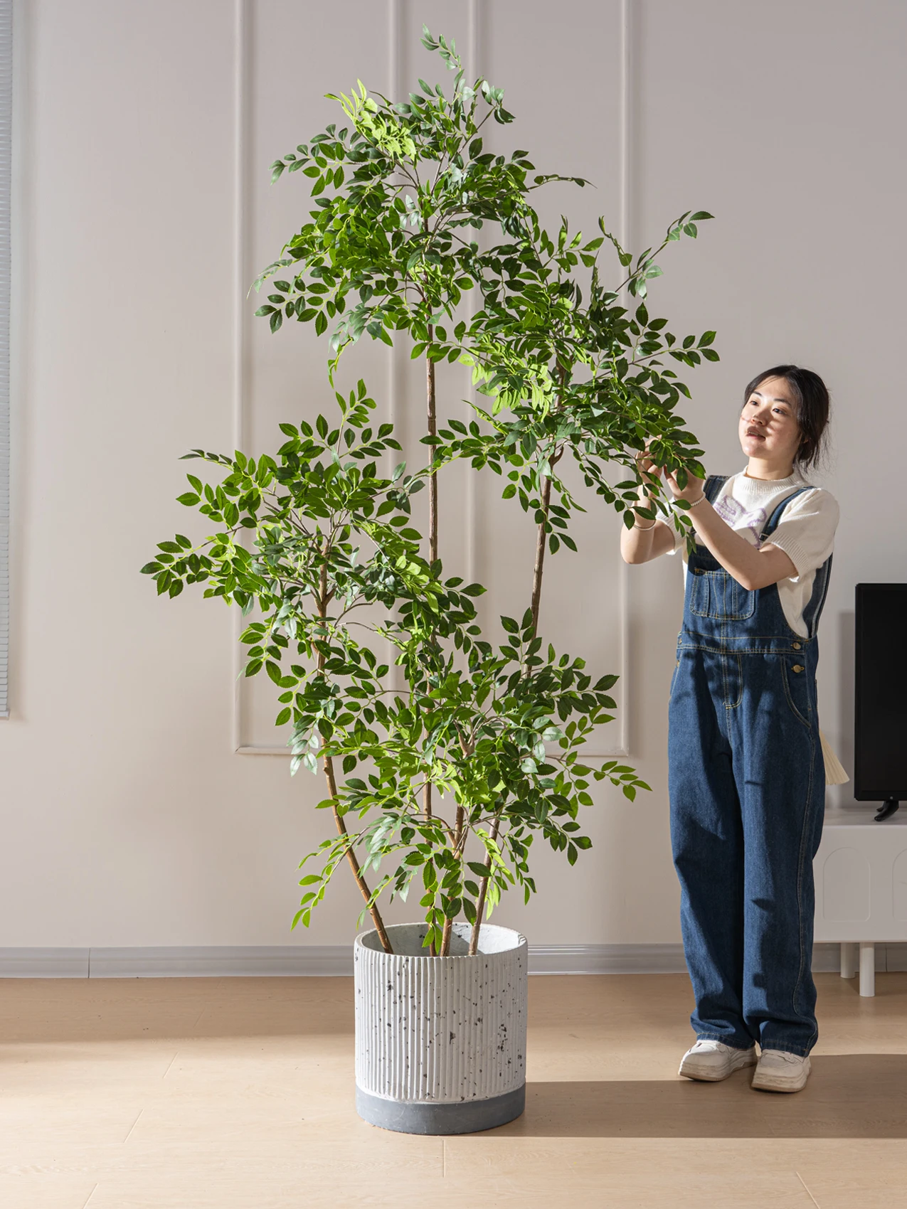 1.9M Tall Plastic Tree Simulation Tree Factory Hot Sale Facked Artificial Plants Greenery Potted Outdoor Indoor Home Decoration details