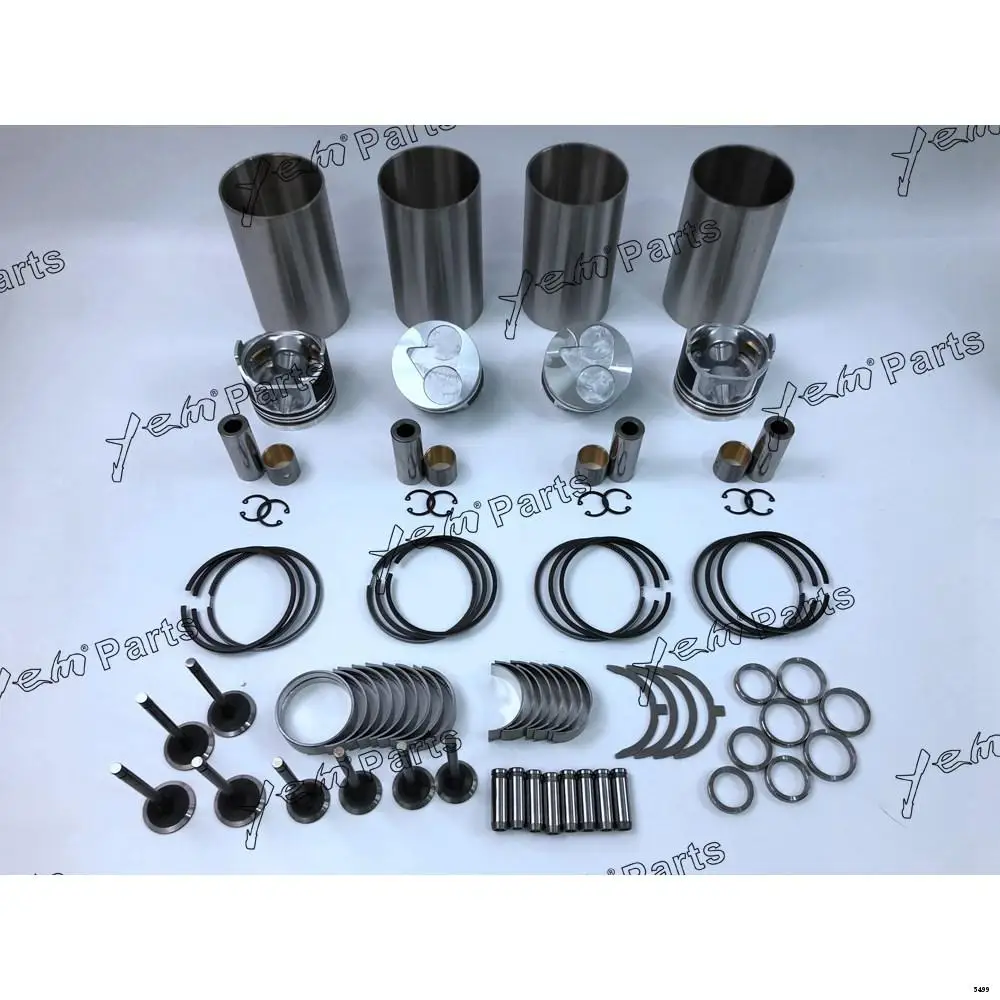 Overhaul Kit With Cylinder Valve Bearings Piston Rings Liner Fit for Kubota V1505 Forklift Excavator Skid Steer