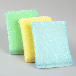 Wholesale Multi Purpose Cleaning Products Glod and Silver Wire Scouring Sponge for Household Cleaning