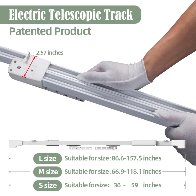 ZSHINE Motorized Curtain Rail Track High Quality Extendable Aluminum Track Remote WiFi Connectivity Home Window