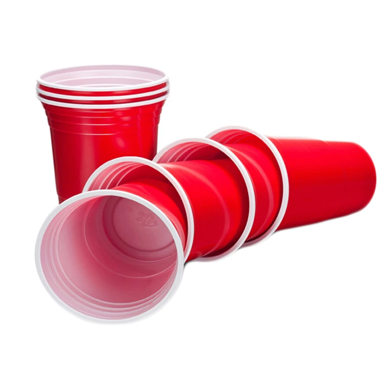 Buy Wholesale China 450ml Red Disposable Plastic Cup Beerpong Set