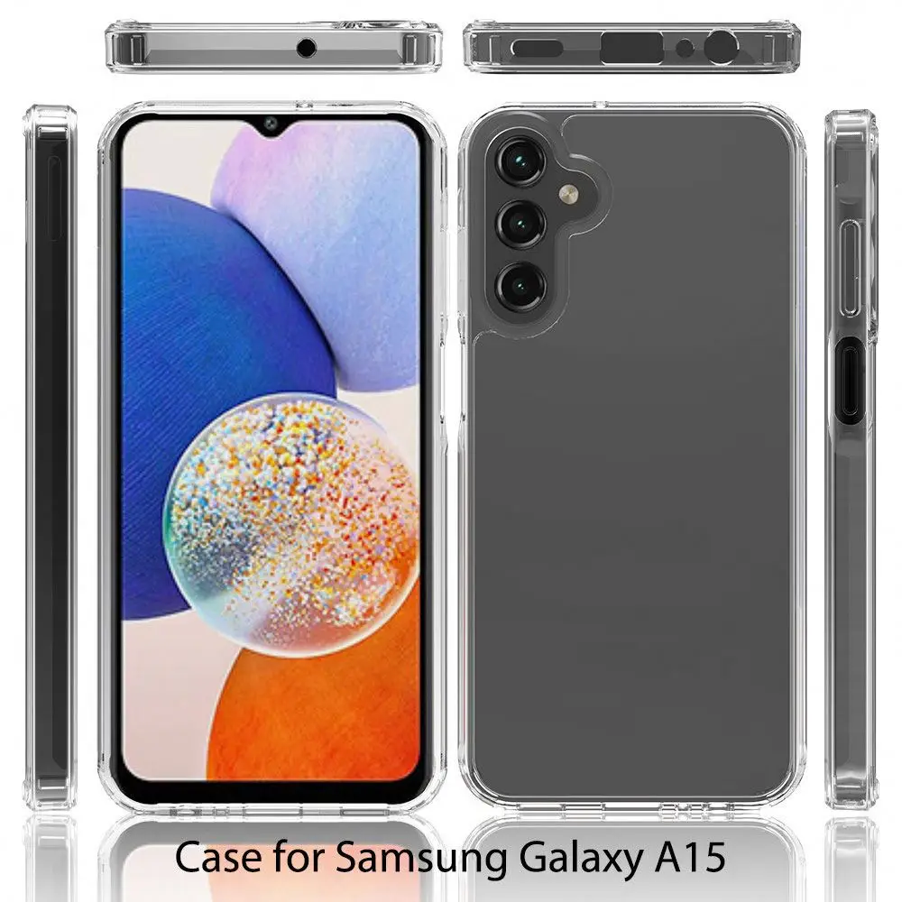 2 in 1 Tpu Pc Phone Case for Samsung Galaxy A15 Cases Luxury Design Anti Scratch Drop Transparent Proof Clear Sjk315