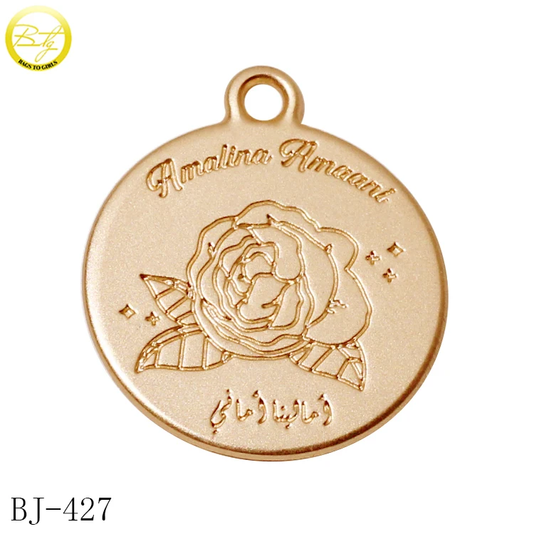 Fashion Bracelet Name Tags Making Round Shape Stamped Logo Jewelry Hang