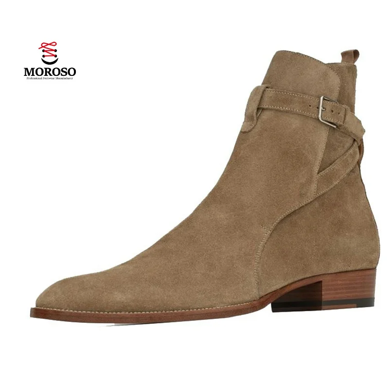 Men's Martin Boots Pointed Toe Leather Boots British Style Ankle Boots Men's Boots High Top Shoes