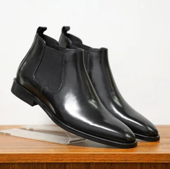 mens black dress boots amazon Soto Boots Mens Classic Round Toe Cowboy Boots H7001, Black