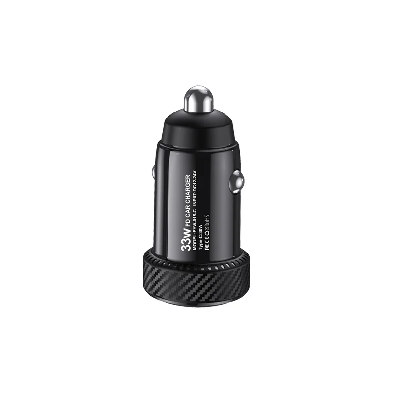 33W PD Type-C SCP 快速车载充电器 MINI PC 防火材料点烟器适配器 适用于 Android 手机