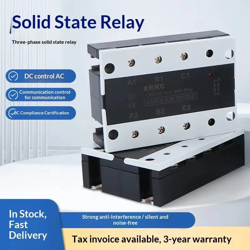 AC380C Three Phase Solid-state Relay DC Control AC 60A/80A/100A XRKC SSR-3 032 High-power Industrial-grade Module 3-32VDC