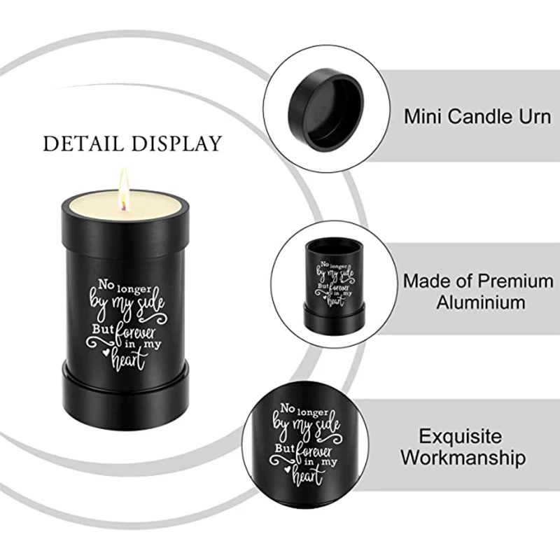 Small Urn in Human Ashes Cremation Candle Urns Mini Keepsak for Ashes of Loved Ones-No Longer by My Side But Forever in My Heart