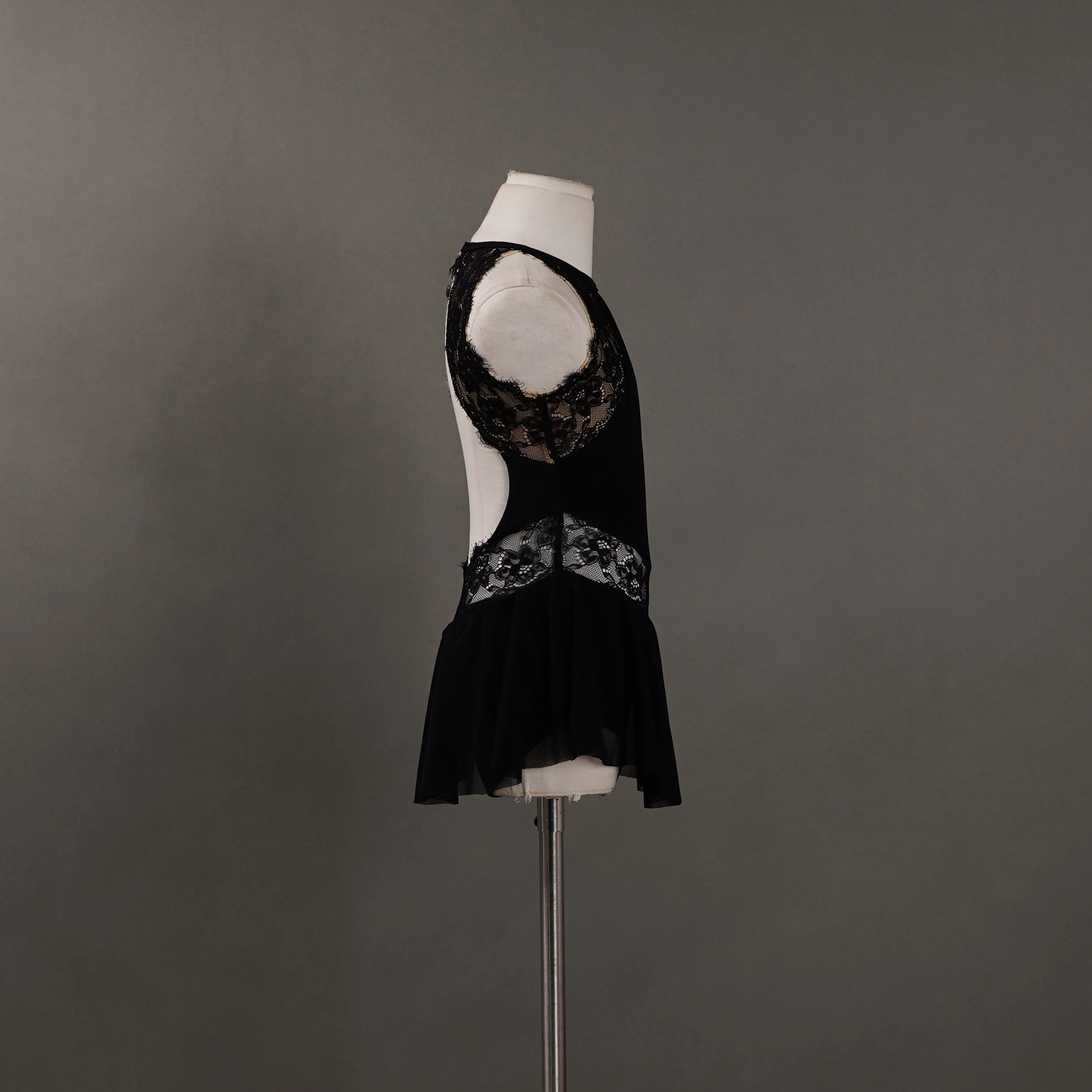black lace dress dance costume DANCE QUEEN 1027 Black Lace Haute Couture Classic Dress dancequeen-dancewear