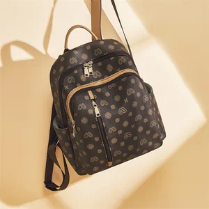 Hot sale stylish custom logo ladies bag leather large capacity wholesale travel daily women's backpack